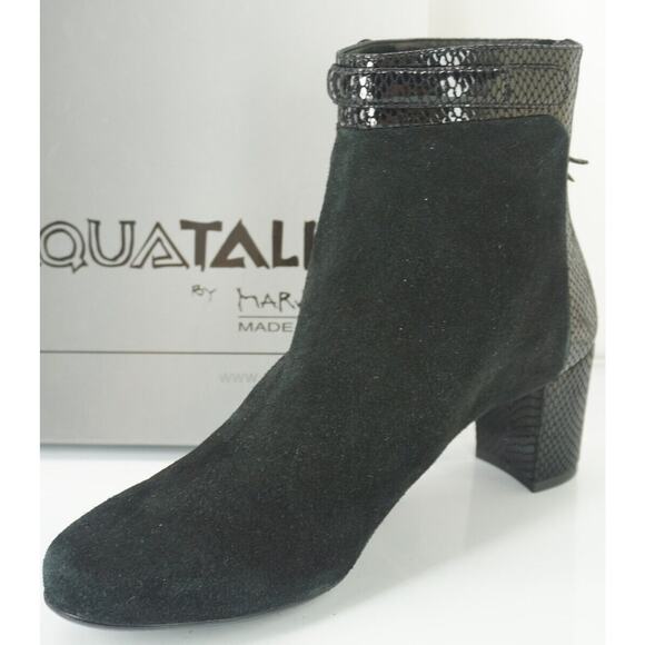 Aquatalia by Marvin K Takeout Black Suede Ankle BootsHigh Heel